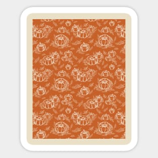 Autumn Pumpkins Pattern Sticker